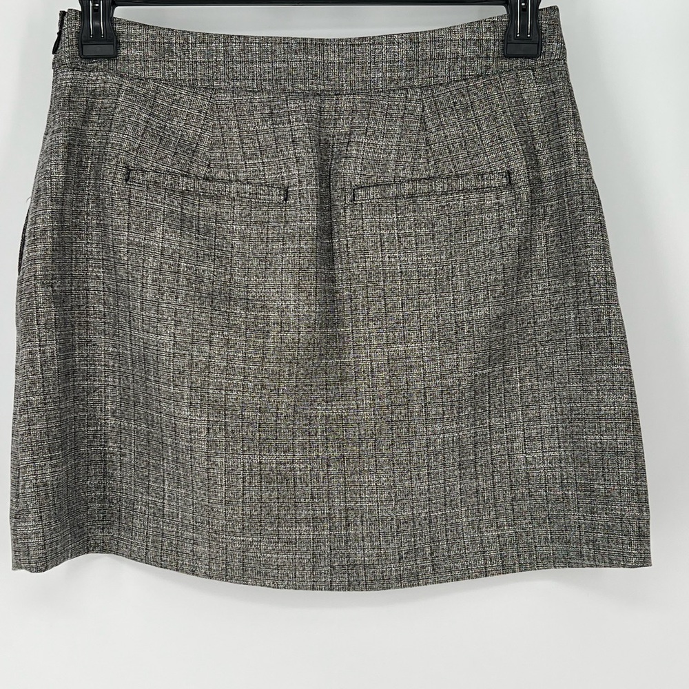 EXPRESS NWOT BROWN W/GOLD METALLIC, MINI SKIRT LEFT SIDE ZIP 2 POCKETS